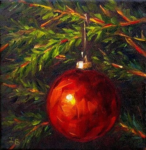 Painting On Canvas For Beginners, Christmas Canvas Art, Christmas Paintings On Canvas, Canvas For Beginners, Christmas Artwork, Christmas Card Art, Christmas Tree Painting, Holiday Painting, Winter Painting