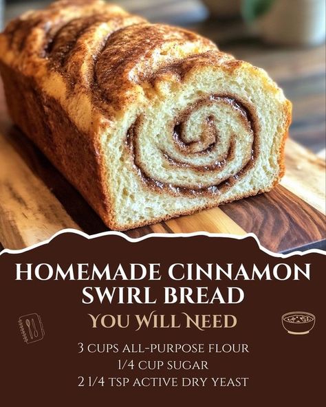 Flavorful Recipes | Homemade Cinnamon Swirl Bread 🍞 | Facebook Cinnamon Bread Recipe Homemade, Homemade Cinnamon Swirl Bread, Butter Toast Bread, Soft Homemade Bread, Cinnamon Swirl Bread Recipe, Swirl Bread Recipe, Cinnamon Bread Recipe, Swirl Bread, Cinnamon Swirl Bread