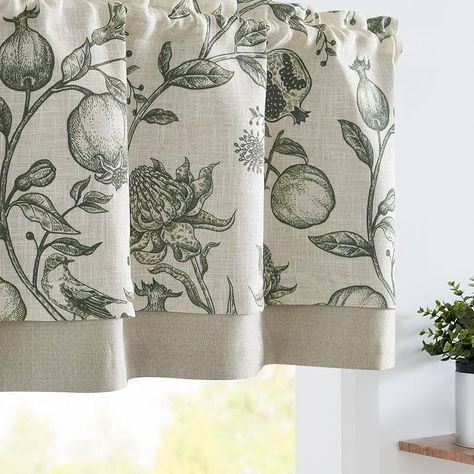 Amazon.com: jinchan Linen Valance Floral Printed Curtain Double Layer Window Shade 18 Inches for Living Room Kitchen Laundry Botanic Valance Farmhouse Window Decor Room Darkening Valance 1 Panel Dark Green : Home & Kitchen