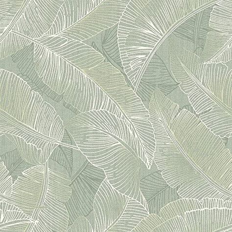 Wallpaper Seamless Texture, Bedroom Spacious, Statement Wallpaper, Wallpaper Seamless, Sage Green Wallpaper, Seamless Wallpaper, Leaf Texture, Tropical Wallpaper, Green Colour Palette