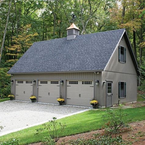 Open Garage, Porsche Garage, Two Story Garage, 3 Car Garage Plans, Detached Garage Designs, Garage Clock, Prefab Garages, Garage Plans With Loft, Garage Plans Detached