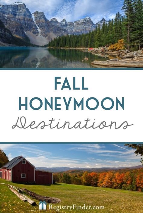 Trying to plan a fall honeymoon? Consider one of our top fall destinations below. They’re sure to make you fall deeper in love with each other… and where you are. Fall Honeymoon, Honeymoon Usa, Fall Destinations, Honeymoon Tips, All Inclusive Honeymoon, Honeymoon Inspiration, Honeymoon Cruise, Fall Vacation, Honeymoon Vacations