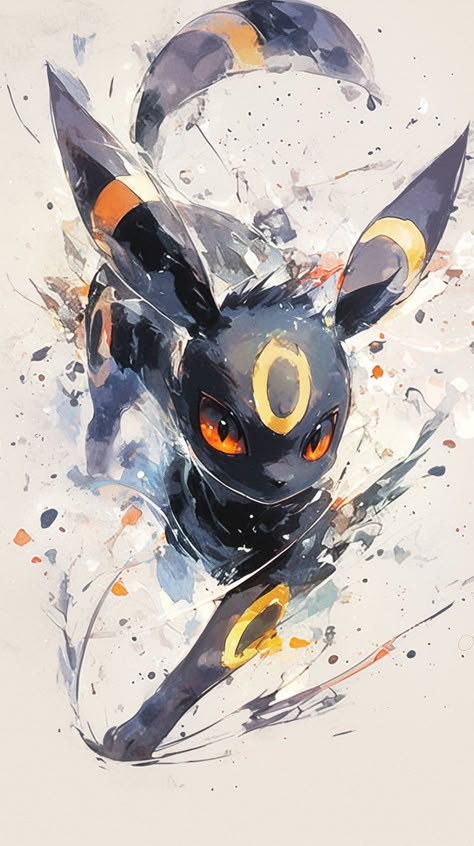 Umbreon Wallpaper Iphone, Eevee Iphone Wallpaper, Eevee Lockscreen, Cyberpunk Pokemon, Umbreon Painting, Pokemon Wallpaper Eevee Evolutions, Eevee Background Wallpapers, Umbreon Wallpaper, Umbreon Art