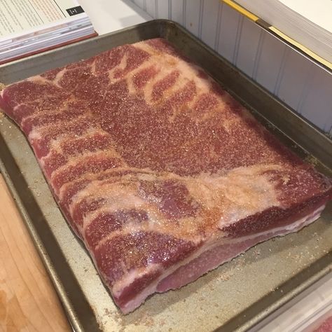 Matt's award-winning* dry cured smoked bacon recipe - Heinz Marketing Smoked Bacon Recipes, Curing Bacon, Preserving Meat, Making Bacon, Cured Meat Recipes, Curing Meat, Homestead Style, Meat Curing, Homemade Bacon