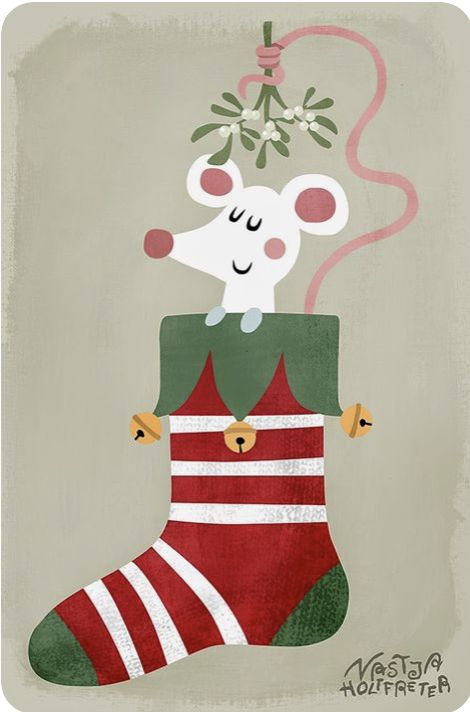 Christmas Simple Illustration, 16 December, Christmas Doodles, Wooden Tags, Christmas Mouse, Christmas 2014, Christmas Drawing, Christmas Illustration, Christmas Pictures