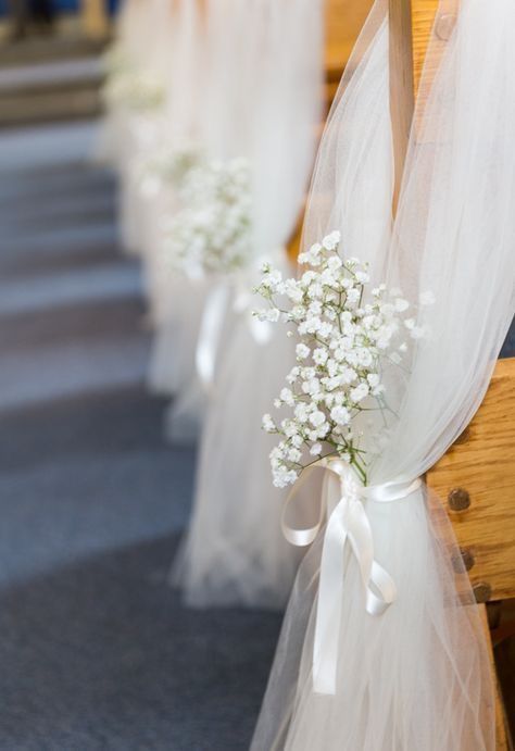 Wedding Pew Decorations, Wedding Church Aisle, Wedding Church Decor, Pew Decorations, Wedding Pews, Wedding Isles, Church Wedding Decorations, Beautiful Wedding Decorations, Wedding Aisle Decorations