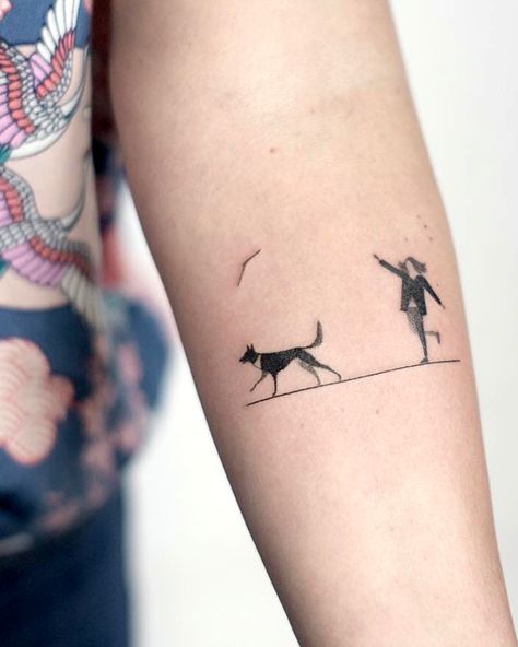 Belle Tattoo, Small Dog Tattoos, Tattoo Goo, Dog Memorial Tattoos, Coffee Tattoos, Hand Poked Tattoo, Healing Tattoo, 2 Dogs, Tattoo Design Ideas