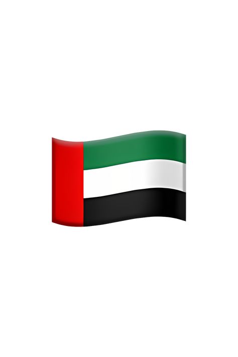 The emoji 🇦🇪 depicts the flag of the United Arab Emirates, which consists of three horizontal stripes of green, white, and black colors. In the center of the flag, there is a vertical red stripe with a white emblem that represents the seven Emirates of the UAE. Emirates Flag, Apple Emojis, Flag Emoji, Uae Flag, The Emoji, Travel Locations, Horizontal Stripes, The Flag, Arab Emirates