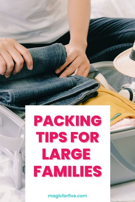 Packing tips for large families Kids Vacation Destinations, Road Trip Packing, Best Family Vacations, Family Of 5, Kids Vacation, Family Road Trips, Large Family, Family Adventure, Packing Tips