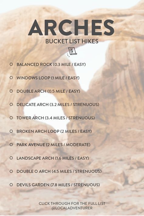 Looking for the best hikes in Arches National Park? These ones are unbelievably beautiful and worth the trek, listed from easy to difficult. // Local Adventurer #arches #archesnationalpark #localadventurer #utah #visitutah #visittheusa #hiking Brice National Park Utah, Airstream Camping, Travel Utah, Utah National Parks Road Trip, Utah Parks, Utah Arches, Utah Trip, Trip To Grand Canyon, Utah Vacation