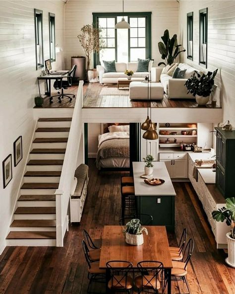 Loft House Design, Tiny House Loft, Tiny House Layout, House Loft, Tiny House Inspiration, Loft House, Tiny House Decor, Tiny House Interior, Tiny House Cabin