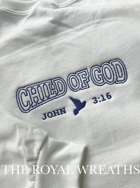 Jesus Merch Aesthetic, Christian Merch Design, White Embroidered Sweatshirt For Spring, Casual White Top With Letter Embroidery, White Tops With Embroidered Logo For Spring, White Tops With Letter Embroidery For Spring, White Cotton Tops With Letter Embroidery, White T-shirt With Letter Embroidery For Spring, White Embroidered T-shirt For Spring