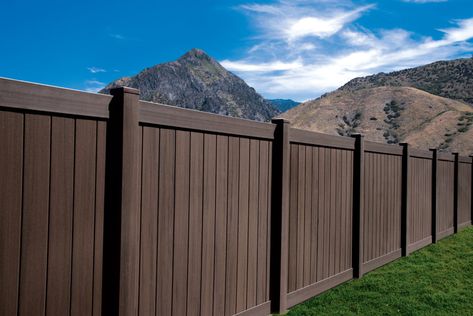 Wood Grain Vinyl Fence, Vinyl Gates, Privacy Fencing, Vinyl Fence Panels, Vinyl Privacy Fence, Vinyl Fencing, Modern Fence Design, Types Of Fences, Cedar Fence