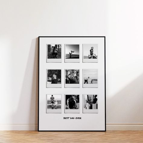 Custom Dad Polaroid Collage Print - Personalized Canva Father's Day Gift, 9 Photo Collage, Unique Dad Keepsake, Retro Style, Best Dad Ever Polaroid Crafts, Polaroid Gift, Polaroid Pictures Display, Gifts For Dad Birthday, Polaroid Collage, Father Daughter Photos, Photo Tapestry, Style Collage, Canvas Collage