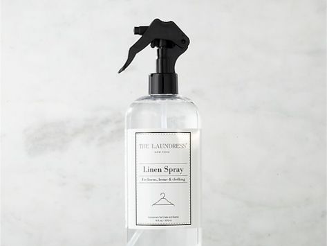 Linen Spray Label Design, Room Spray Photography, Room Spray Label, Sheet Spray, Fresh Linen Room Spray, Room And Linen Spray Packaging, The Laundress, Safari Chair, Mist Spray