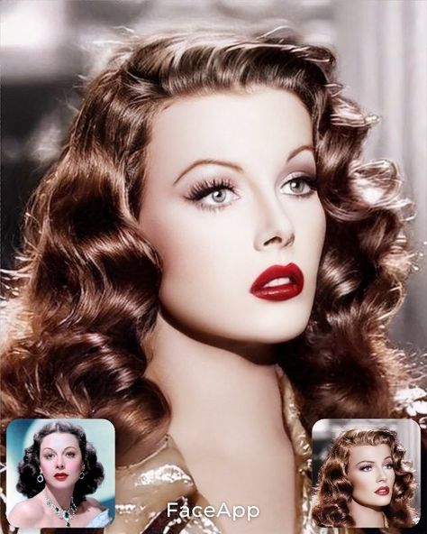 Klasik Hollywood, Hollywood Makeup, Classic Hollywood Glamour, Vintage Hollywood Glamour, Hollywood Hair, Belle Silhouette, Old Hollywood Glam, Hollywood Icons, Rita Hayworth