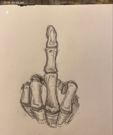 F U, A Drawing, Pencil Drawing, Skeleton, Pencil