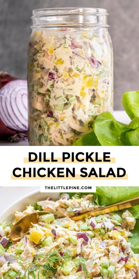 Canned Chicken Salad, Dill Pickle Chicken Salad, Pickle Chicken Salad, Canned Chicken Salad Recipe, Dill Pickle Chicken, Pickle Chicken, Salad Low Carb, Can Chicken Recipes, Chicken Salad Recipe