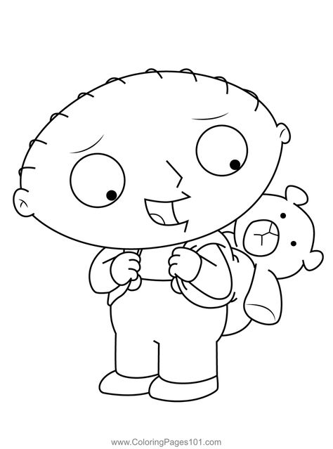 Stewie Griffin with Rupert Family Guy Coloring Page Family Guy Coloring Pages, Rupert Family Guy, Stewie Griffin Drawing, Family Guy Drawing, Guy Coloring Pages, Drawing Ipad, Cartoon Network Characters, Canvas Art Painting Acrylic, Stewie Griffin