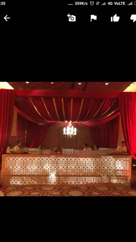 Photo From kalvin international - By Kalvin International Royal Wedding Decorations, Bar For Wedding, Royal Indian Wedding, Red Gold Wedding, Traditional Bar, Royal Indian, Wedding Entrance Decor, Red Theme, Wedding Stage Design