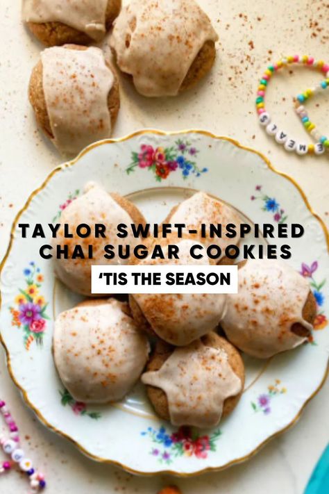 https://pin.it/5nxSILTFu British Cookie Recipes, Korean Cookies Recipes, Chai Dessert Recipes, Taylor Swift Chai Tea Cookies, Swiftie Cookies, Taylor Swift Cookies, Chai Sugar Cookies, British Cookies, Chai Cookies