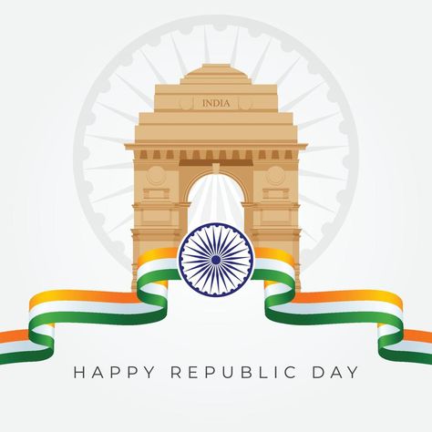 Delhi Illustration, Indian Gate, Republic Day Of India, Gate Logo, 26th January, Republic Day India, Gate Way, Cartoon Sketch, India Gate