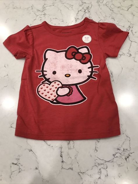 Hello Kitty Valentine T Shirt Infant Girls Size 6-12 Months Red Heart print is glittered on shirt NEW Condition is "New with tags" Clothes To Put On Christmas List, T - Shirt, Cute Undershirts, Hello Kitty Shirts Y2k, Hello Kitty Halloween Shirt, Hello Kitty Clothing, Strawberry Clothes, Pinterest Clothes, Hello Kitty Heart