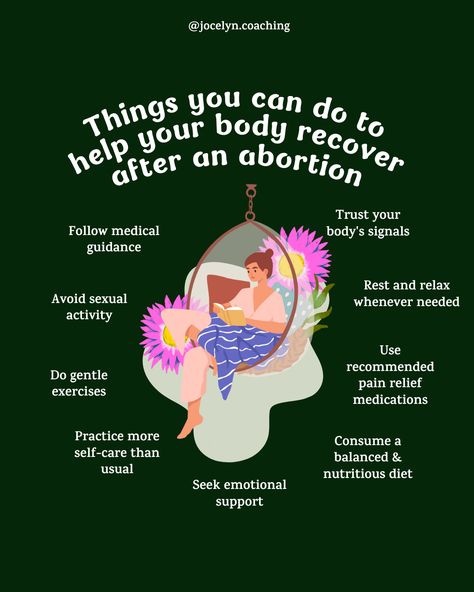 Recovery after an abortion? You got this! Here are 9 steps to show your body some post-abortion love. Remember, it's your journey, so slay it at your own pace! 💪💁‍♀️ --- PS: If you need more support post-abortion, send me a DM. Let me hold that space for you. 💌 Natural Abortive Methods, Support Post, First Aid Tips, Aura Quotes, Right To Choose, Menstrual Health, Body Care Routine, Health Facts, Emotional Wellness