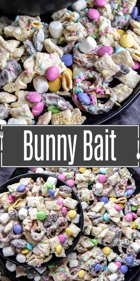 Unicorn Puppy Chow, Easter Puppy Chow, Easy Easter Snacks, Easter Snack Mix, Easy Ham Recipes, Dessert For Easter, Sweet Snack Mix, Puppy Chow Chex Mix Recipe, Easter Snack