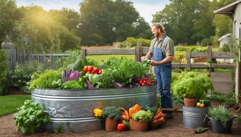 How To Make A Galvanized Stock Tank Vegetable Garden Stock Tank Vegetable Garden, Stock Tank Planters, Stock Tank Garden, Large Stock Tank, Stock Tank Gardening, Planting Flowers From Seeds, Galvanized Stock Tank, Companion Gardening, Galvanized Planters