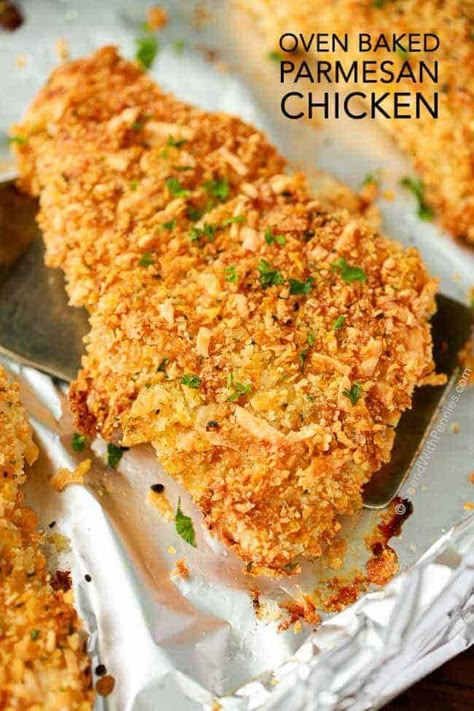 Oven Parmesan Chicken, Crispy Baked Chicken Breast, Baked Boneless Chicken Breast, Chicken Breast Oven Recipes, Baked Parmesan Crusted Chicken, Chicken Panini Recipes, Crispy Chicken Breast, Chicken Recipes Indian, Chicken Recipes Instant Pot