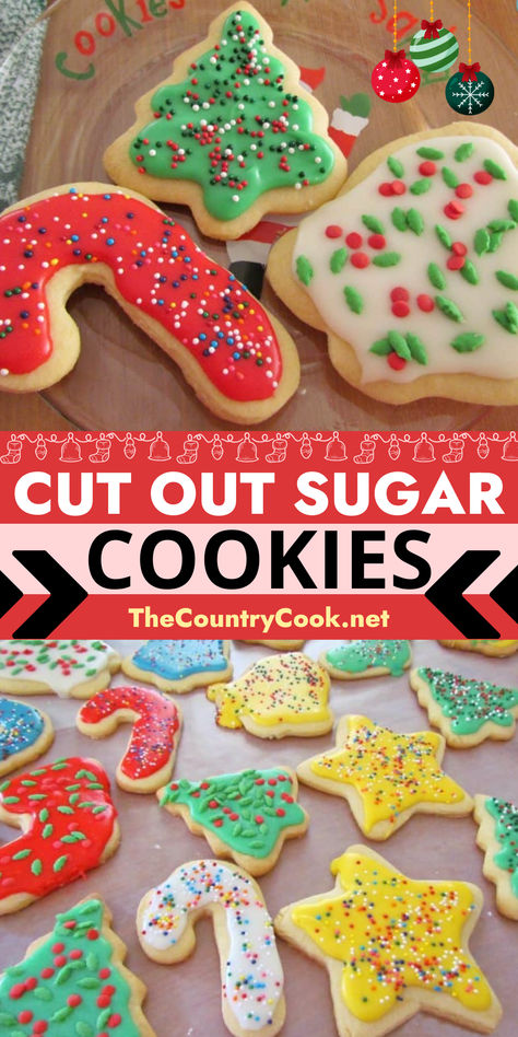 This Christmas Cut-Out Sugar Cookies recipe is foolproof! They hold their shape after baking and they also taste amazing! Top with icing! Recipe For Cut Out Sugar Cookies, Sugar Cookie Shape Recipe, Easy Cut Out Cookies Recipe, Shape Sugar Cookies Recipe, Christmas Cookies With Icing Recipe, Christmas Cutout Cookies Frosting, How To Make Christmas Sugar Cookies, Sugar Cookie To Decorate Recipe, Sugar Cookies To Cut Out