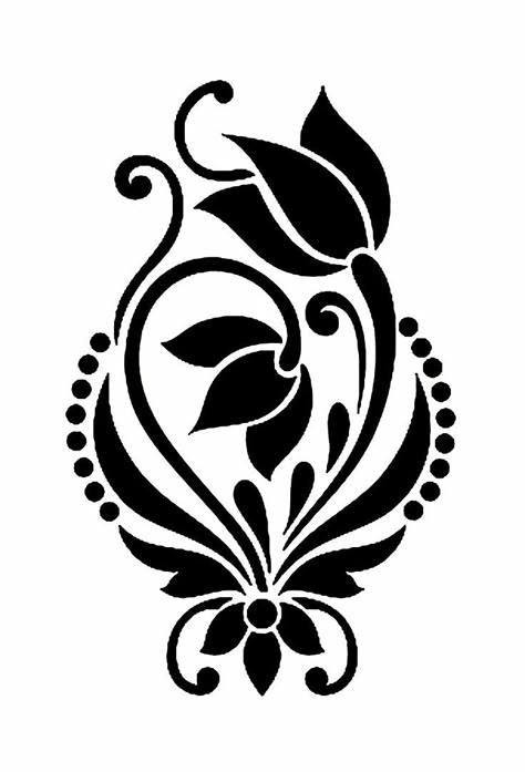 Traditional Stencil Designs, Flower Stencils Printables Templates, Saree Print Design Drawing, Motives Design, Embroidery Designs Sketch, Rangoli Lotus, Aari Drawing, Designs Sketch, Stencils Printables Templates