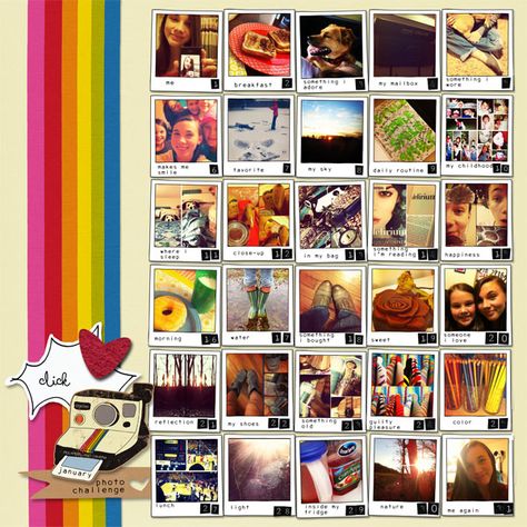 Elementary Yearbook, January Photo Challenge, Instagram Polaroid, Yearbook Inspiration, Yearbook Template, Yearbook Class, Ani Difranco, Yearbook Staff, Scrapbook Themes