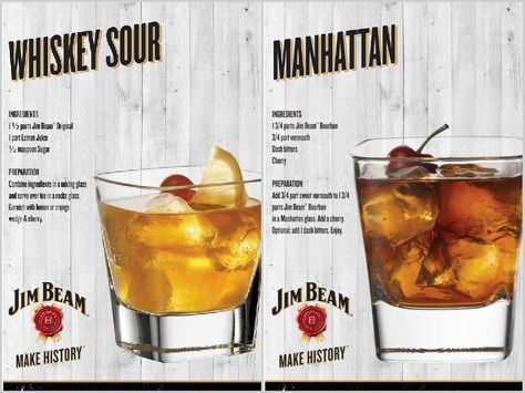 Jim Beam Cocktails, Jim Beam Drinks, Brown Liquor, Whisky Drinks, Cocktails And Mocktails, Colorful Cocktails, Whiskey Sour, Jim Beam, Drinks Cocktails