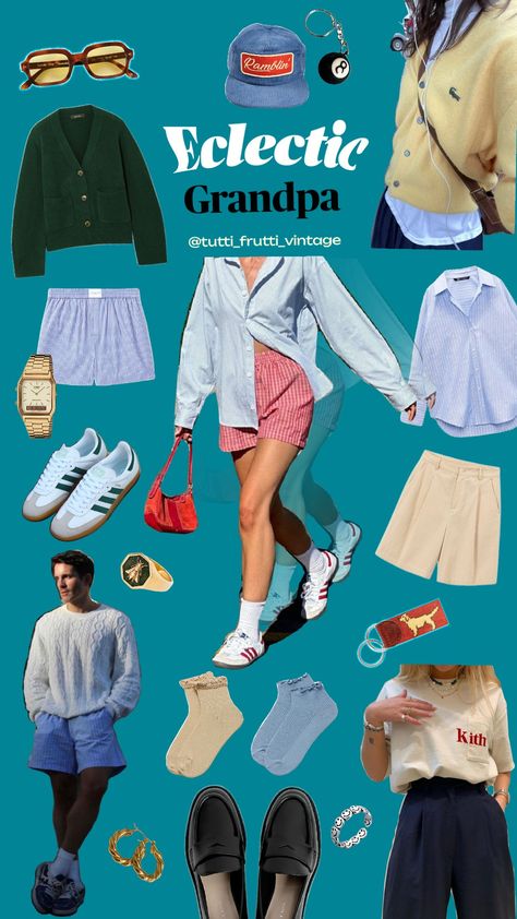 #eclecticgrandpa #fashion #grandpacore Grandpacore Outfits, Electic Granpa, Eclectic Grandpa Outfit, Eclectic Grandpa Fashion, Grandpa Fashion, Grandpa Outfit, Uni Fits, Eclectic Grandpa, Grandpa Core