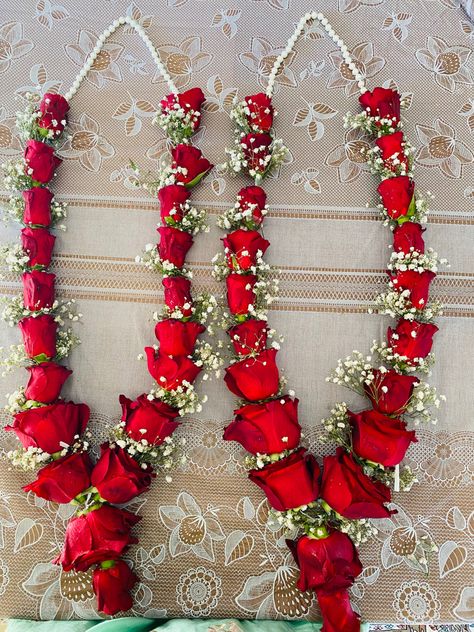 Follow my youtube for more video Red Rose Varmala, Red Rose Garland, Jai Mala, Rose Garland Wedding, Ganpati Decoration Theme, Outdoor Tent Wedding, Decoration Theme, Flower Garland Wedding, Wedding Garland