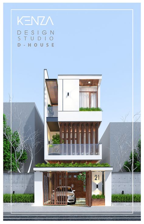 Small House Exteriors, 3 Storey House Design, Narrow House Designs, Home Designs Exterior, Townhouse Exterior, House Balcony, Small House Design Exterior, Small House Elevation Design, Townhouse Designs