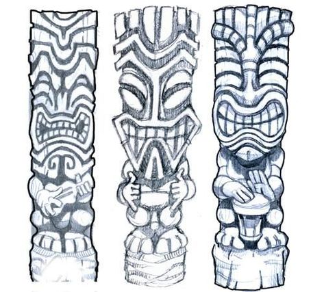 Tiki Carving, Tiki Tattoo, Tiki Man, Tiki Head, Tiki Statues, Polynesian Art, Tiki Totem, Head Tattoo, Tiki Art