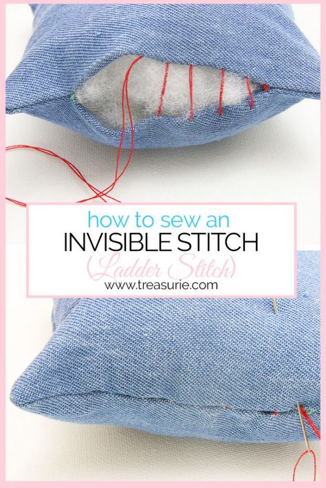 Stitch Step By Step, Invisible Stitch, Sew Ins, Stitch Tutorial, Ladder Stitch, Beginner Sewing Projects Easy, A Ladder, Sewing Stitches, Small Sewing Projects