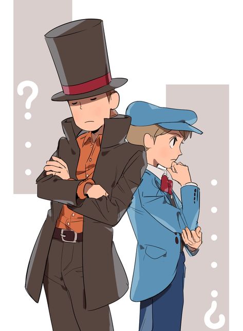 Professor Layton Fanart, Clive Dove, Thinking Pose, Professor Layton, Ace Attorney, Bullet Journal Lettering Ideas, Game Character Design, Comic Panels, Character Design References