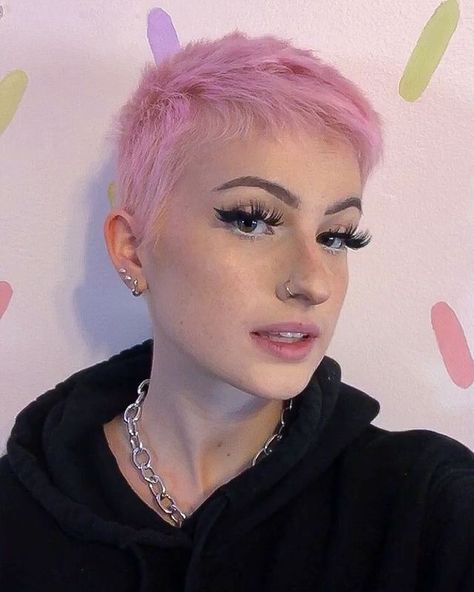 ♡ colleen kelly ♡ (@colliscool) • Instagram photos and videos Pink Buzzcut Woman, Pink Buzzcut, Pink Pixie Cut, Bubblegum Pink Hair, Pink Pixie, Shaved Hair Women, Wild Hair Color, Hair Inspiration Short, Hair Idea