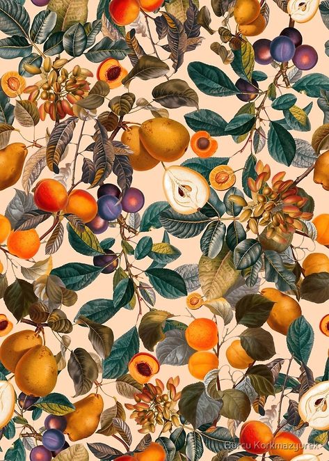 Kitchen Painting Art, Fruit Wallpaper, Vintage Fruit, Fruit Painting, Jackson Pollock, Fruit Pattern, Fruit Art, Botanical Illustration, Buy Vintage