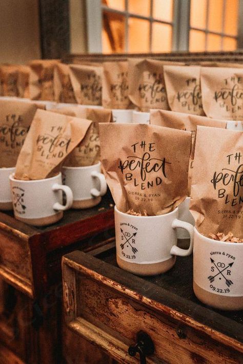 Coffee mug and coffee bean wedding favor that guests will actually use! | Photographer: Matt Stallone Photography #njwedding #weddingfavors #coffeeweddingfavors ... more Coffee Wedding Favors, Coffee Favors, Coffee Party, Coffee Wedding, Wedding Giveaways, Coffee Theme, Future Wedding Plans, Groomsmen Gifts, Brunch Wedding