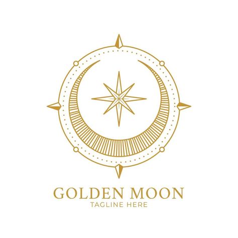 Moon Business Logo, Moon Star Design, Moon And Sun Logo, Sun Moon Logo, Sun And Moon Logo, Sun And Moon Symbol, Logo Lune, Moon Logo Design, Celestial Logo