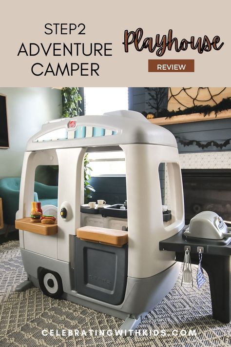 Step2 adventure camper playhouse review Camper Playhouse Diy, Camper Playhouse, Baby Play House, Toddler Outdoor, Adventure Campers, Home Daycare, Kids Playhouse, Camper Decor, Backyard Play