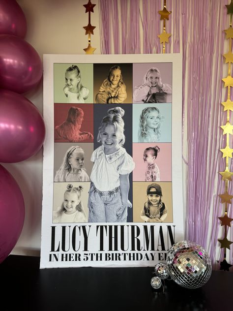 Taylor Swift Eras Tour Birthday Party Theme: poster Eras Bday Party, My First Era Birthday Taylor Swift, Taylor Swift New Years Eve Party, Diy Taylor Swift Birthday Decor, Taylor Swift Aesthetic Birthday Party, Taylor Swift Birthday Party Sleepover, Taylor Swift 4th Birthday, Taylor Swift 1st Birthday Party, Taylor Swift Birthday Balloons