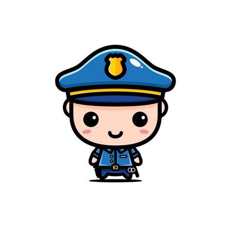 Cute police character design Premium Vec... | Premium Vector #Freepik #vector #character #cartoon #police #kawaii Police Character Design, Chibi Character Design, Nft Art Ideas, Nft Pfp, Nft Monkey, Police Art, Police Car Lights, Sunscreen Packaging, Work Cartoons