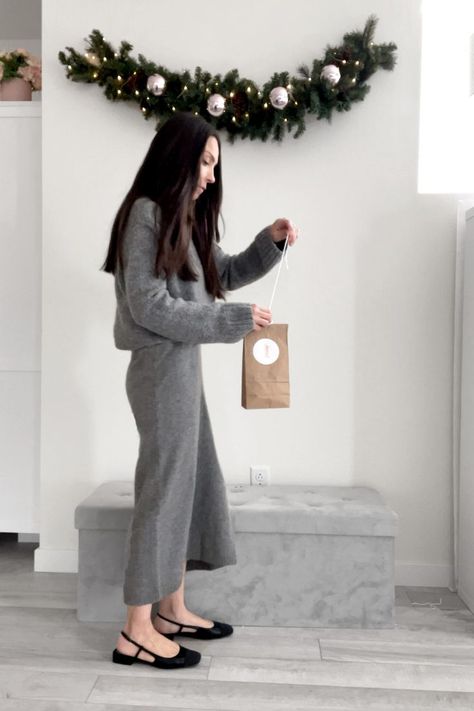 Holiday vibes with this cute knit set outfit 🩶☕️ Knitwear set, fall outfit, winter outfit, knit skirt, maxi knit skirt, gray maxi skirt outfit, all gray outfit, gray knit sweater, Parisian style shoes, Parisian style outfit, minimalist outfit, casual chic fall outfit, casual holiday outfit, casual Christmas outfit Gray Maxi Skirt Outfit, All Gray Outfit, Grey Maxi Skirt Outfit, Knit Set Outfit, Minimalist Outfit Casual, Casual Chic Fall Outfits, Gray Maxi Skirt, Casual Chic Fall, Winter Holiday Outfits