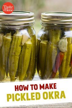 Spicy Okra Pickles, Spicy Okra Recipes, Pickled Okra Spicy, Homemade Pickled Okra, Refrigerated Pickled Okra, Pickling Okra Recipe, Pickles Okra Recipe, Pickled Okra Recipe Refrigerator, Quick Pickled Okra